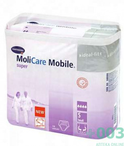 MoliCare Mobile super Впитывающие трусы для взрослых, размер S, 14 шт. (Моликар Мобайл супер)